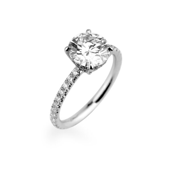 Solitaire diamant de 2 carats et platine