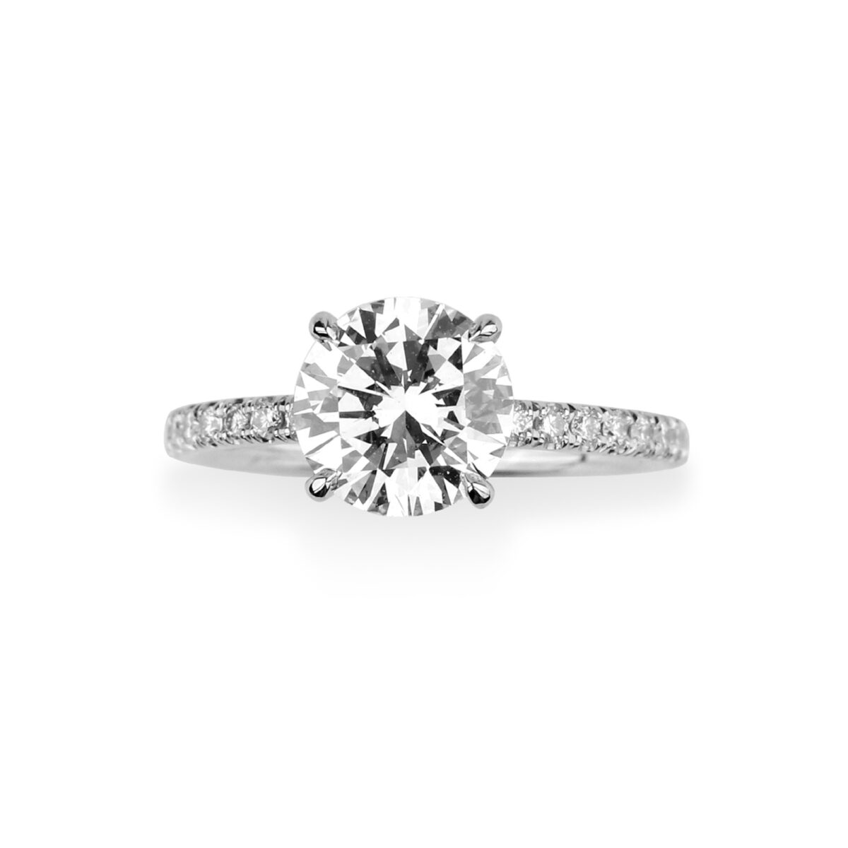 Solitaire diamant de 2 carats et platine