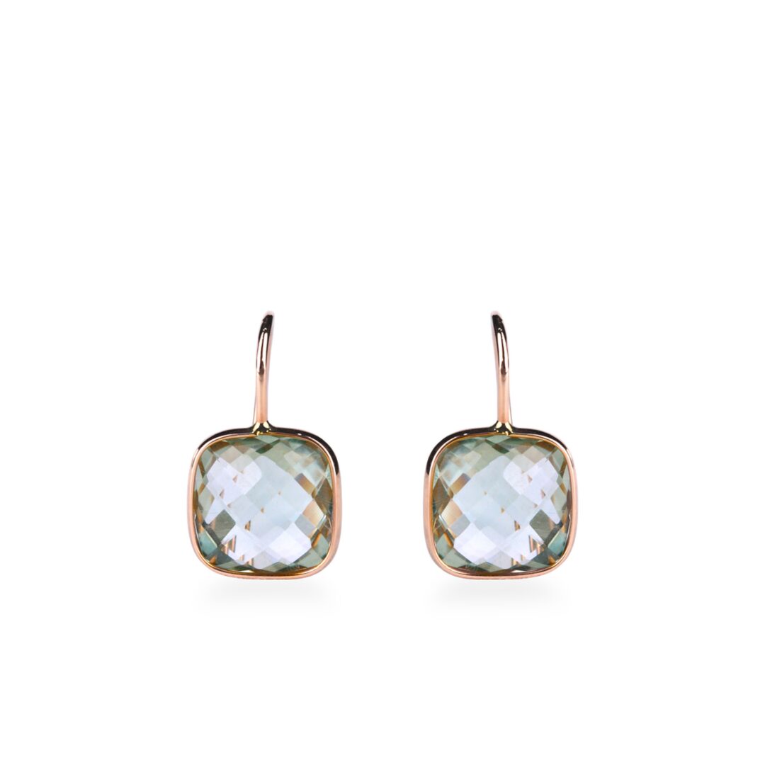 Boucles d'oreilles prasiolite