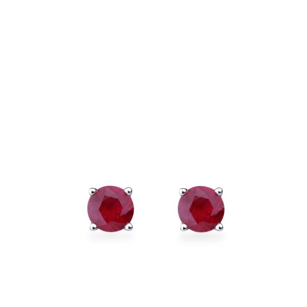 Boucles d'oreilles rubis or blanc