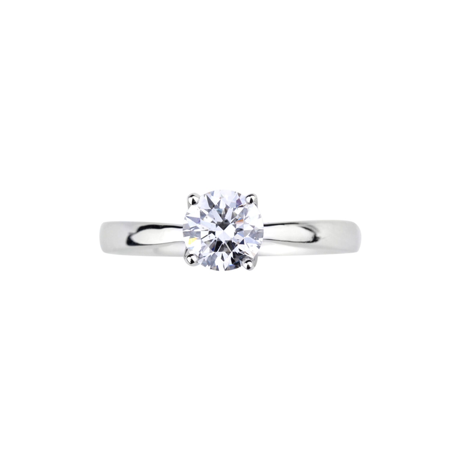 Solitaire diamant contemporain en or blanc