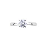 Solitaire diamant contemporain en or blanc