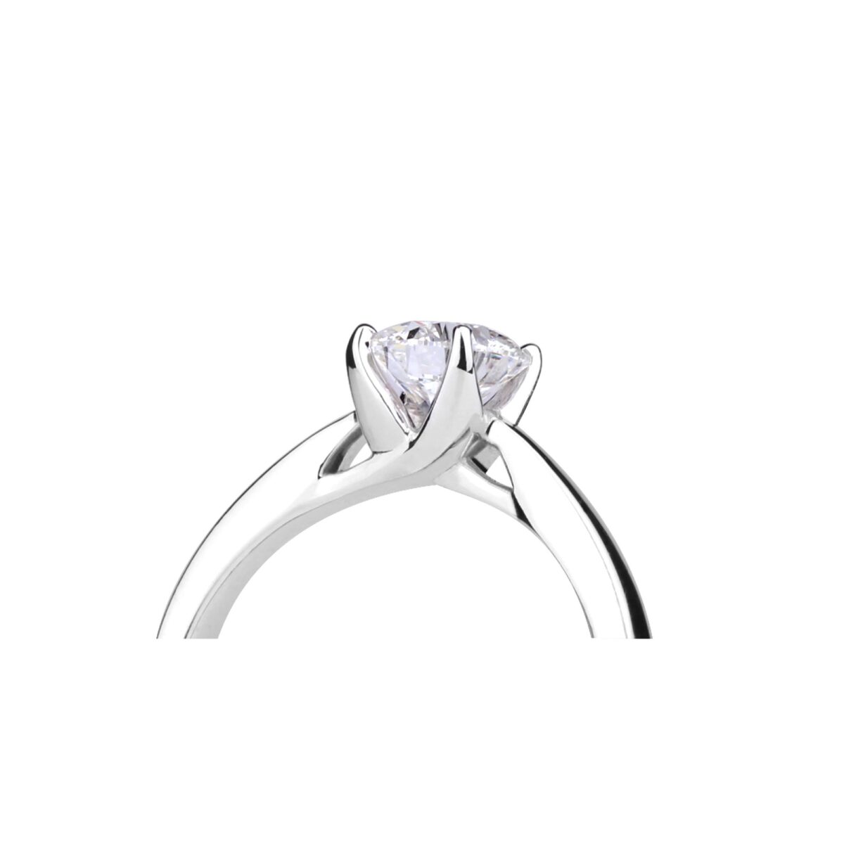 Solitaire diamant contemporain en or blanc