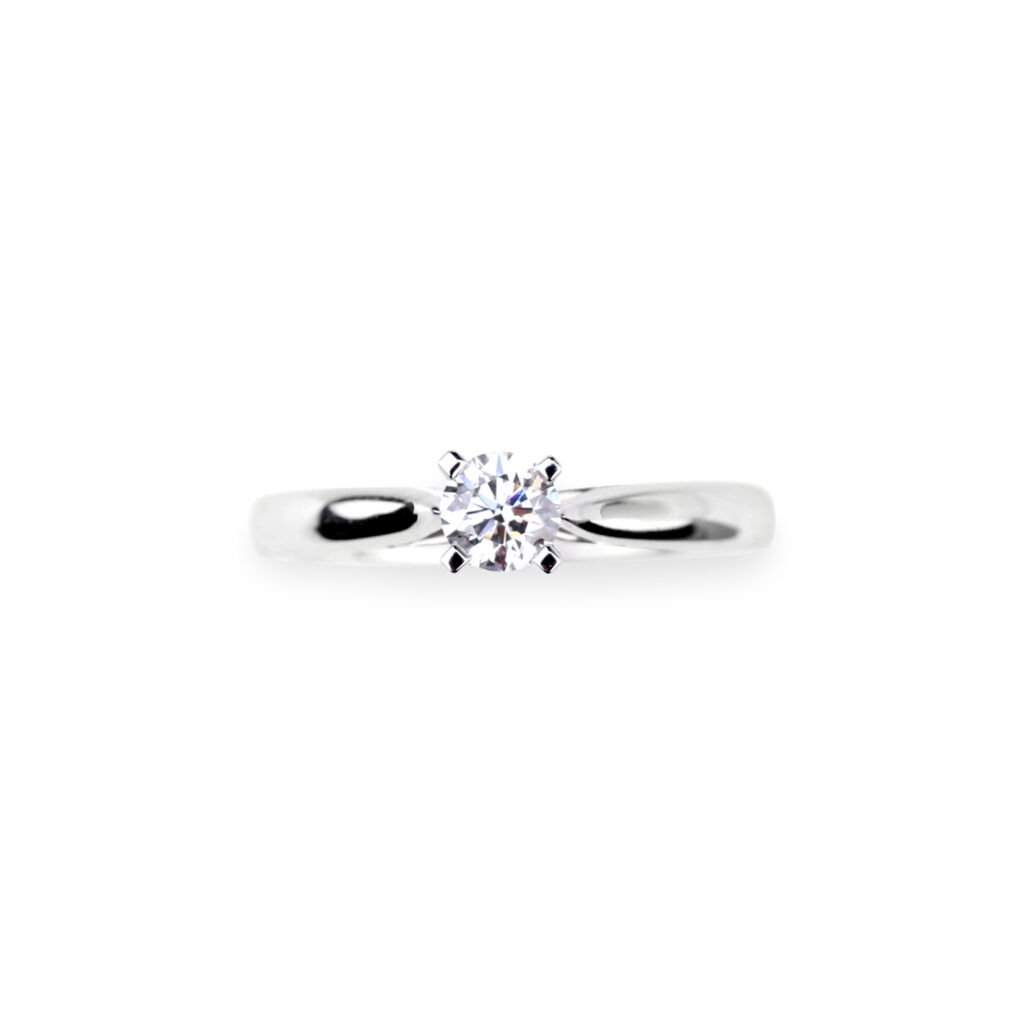 Solitaire diamant taille brillant platine 