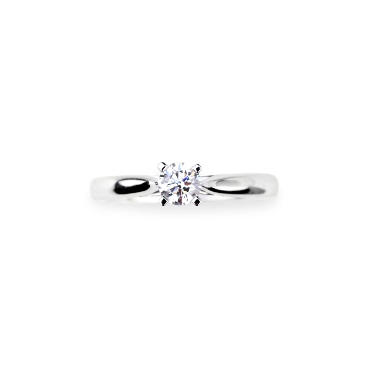 Solitaire diamant taille brillant platine