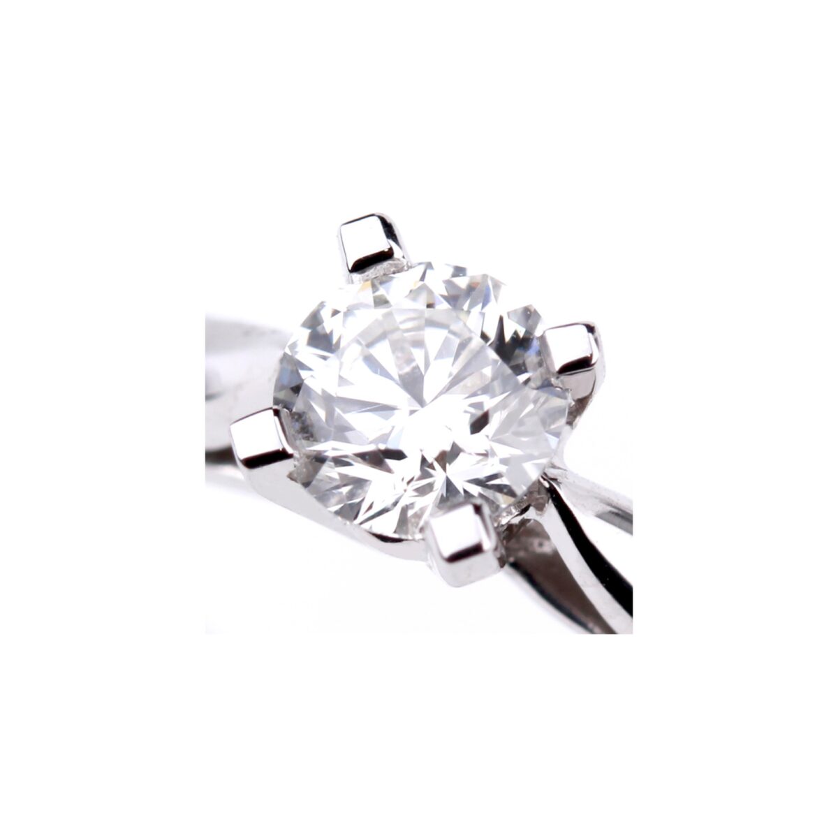 Solitaire diamant taille brillant platine