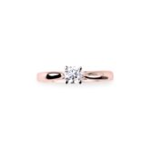 Solitaire diamant taille brillant or rose
