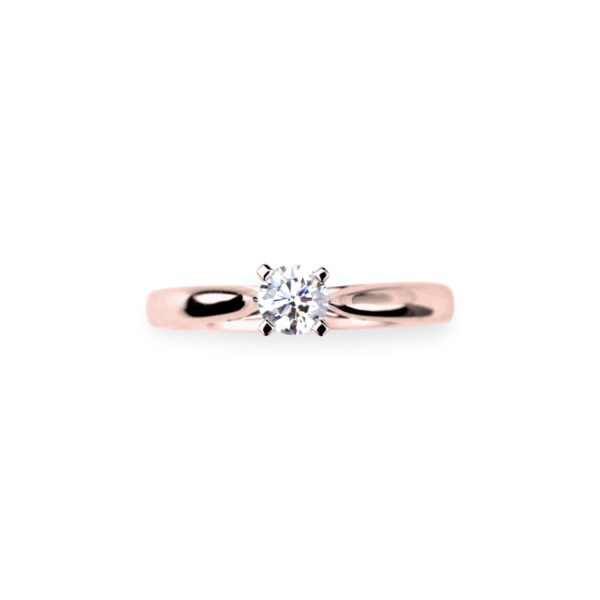 Solitaire diamant taille brillant or rose