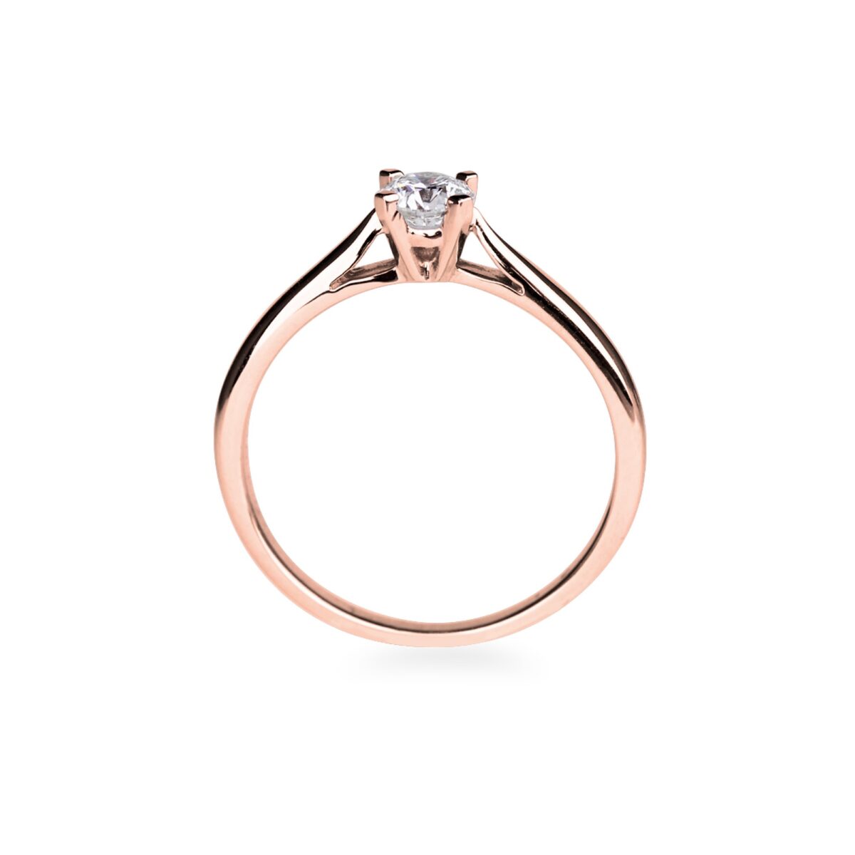 Solitaire diamant taille brillant or rose