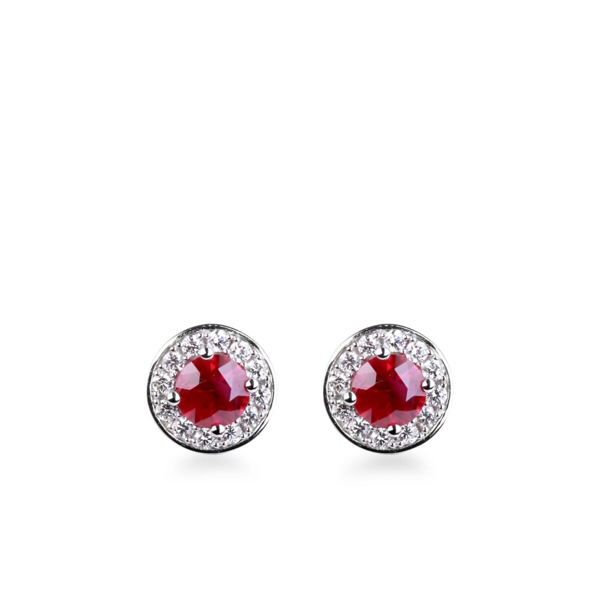 Boucles d'oreilles rubis ronds