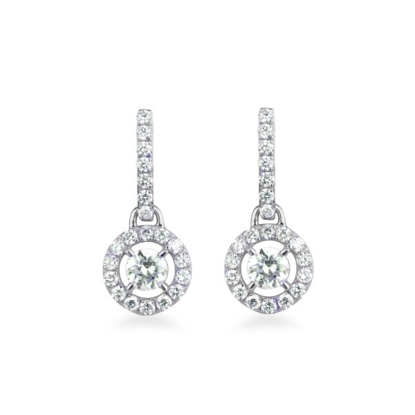 Boucles d'oreilles or blanc et diamants