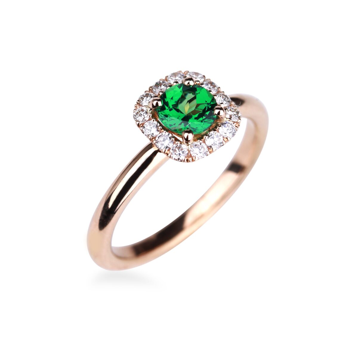 Bague grenat vert tsavorite