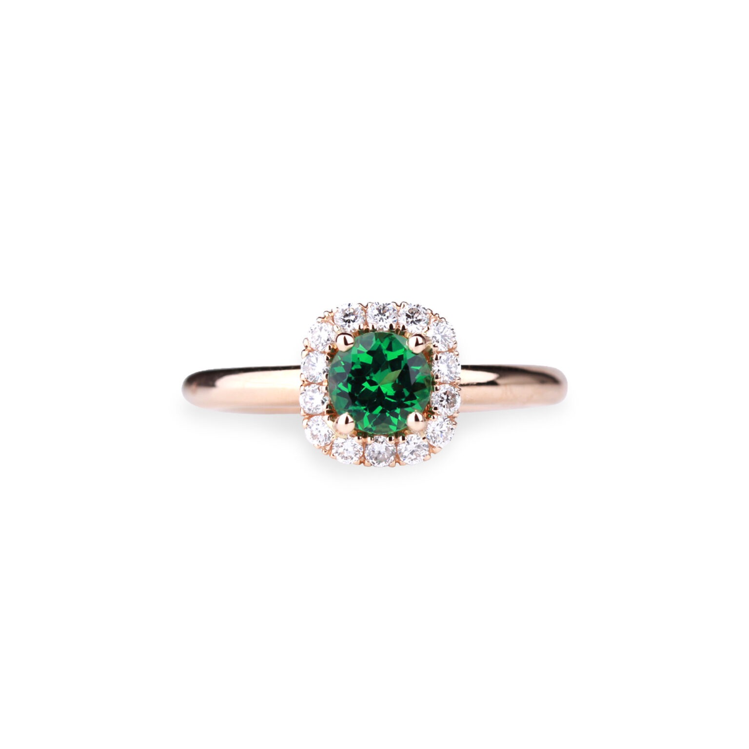 Bague grenat vert tsavorite