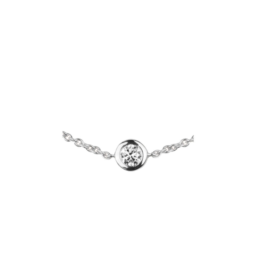 Bracelet solitaire or blanc diamant