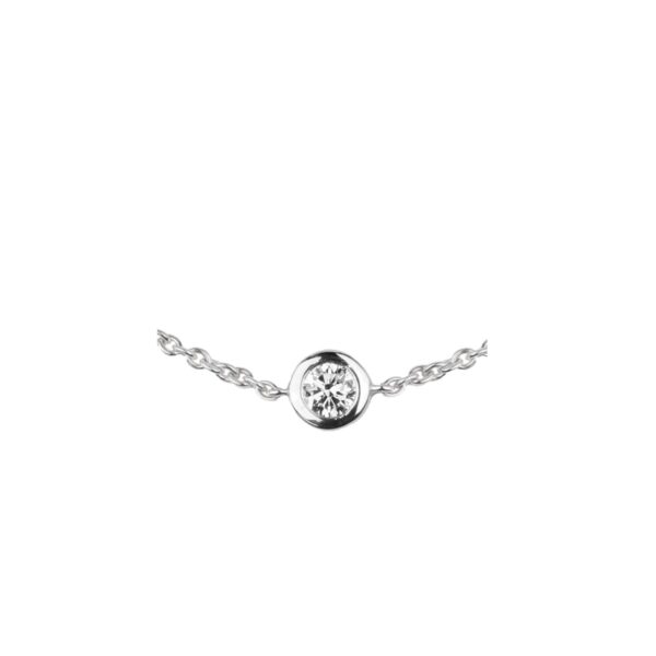 Bracelet solitaire or blanc diamant