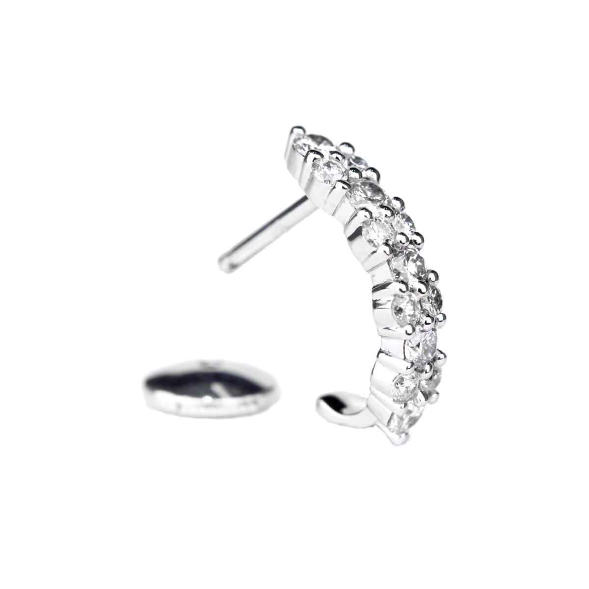 Boucles diamants or blanc