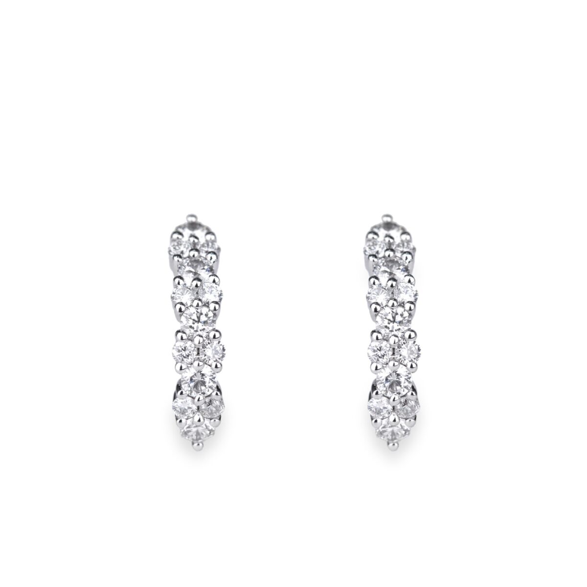 Boucles diamants or blanc