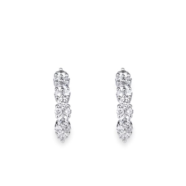 Boucles diamants or blanc