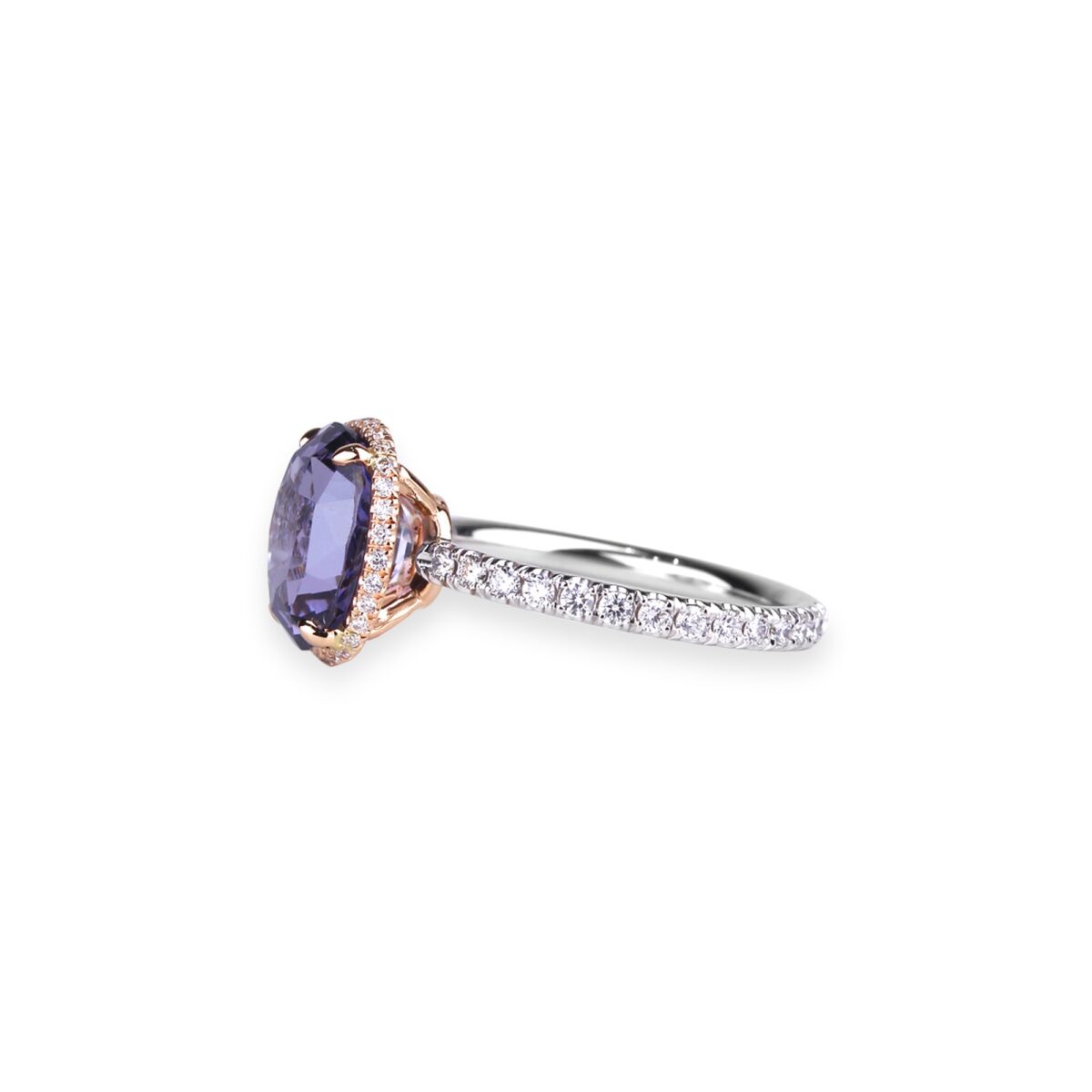 Bague spinelle parme et diamants Collection Crown