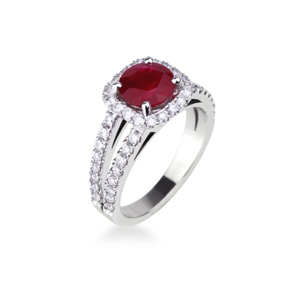 Bague rubis et diamants