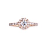 Solitaire diamants or rose