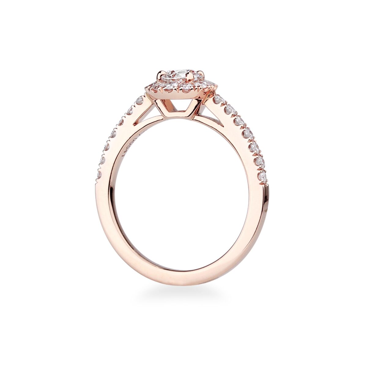 Solitaire diamants or rose