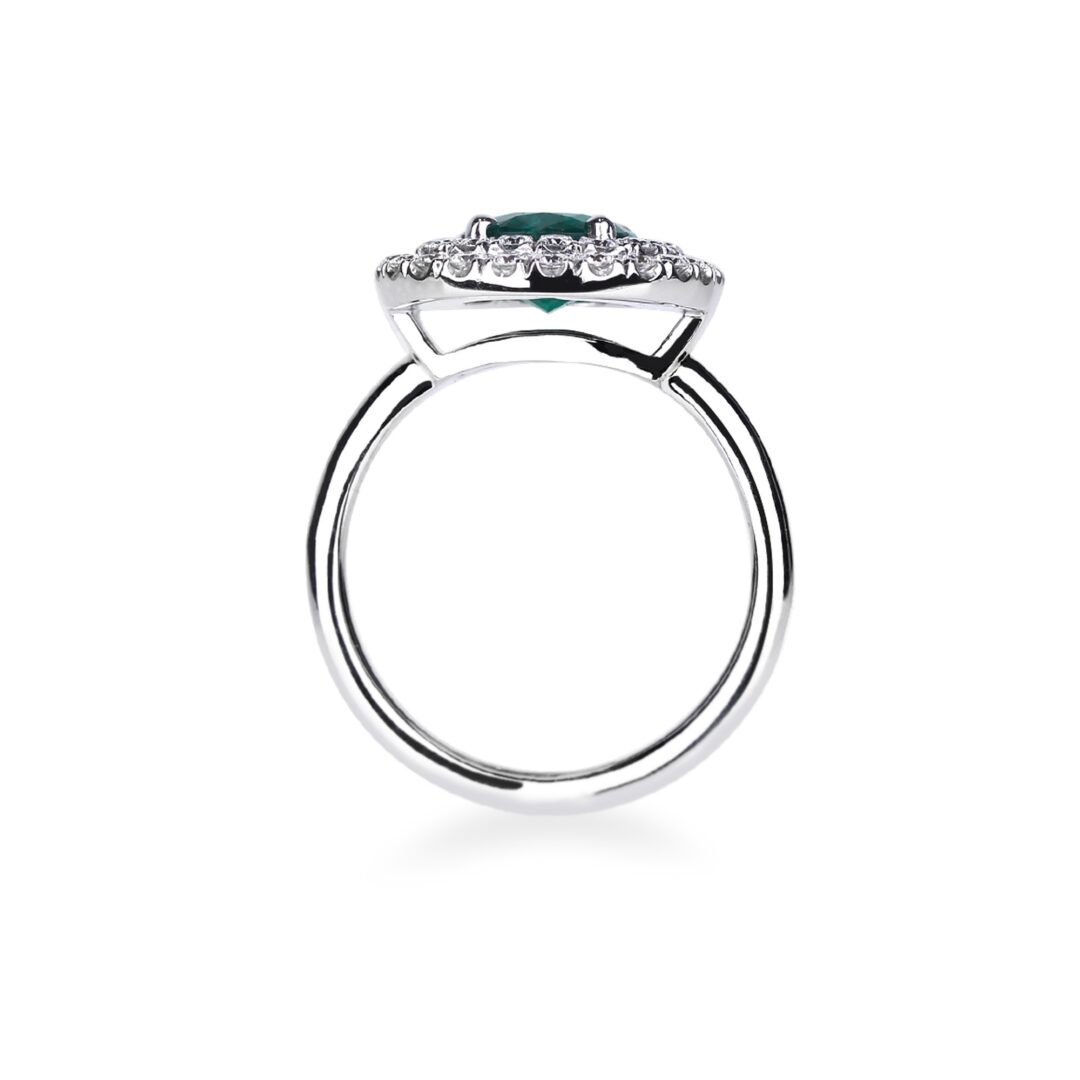 bague émeraude double entourage