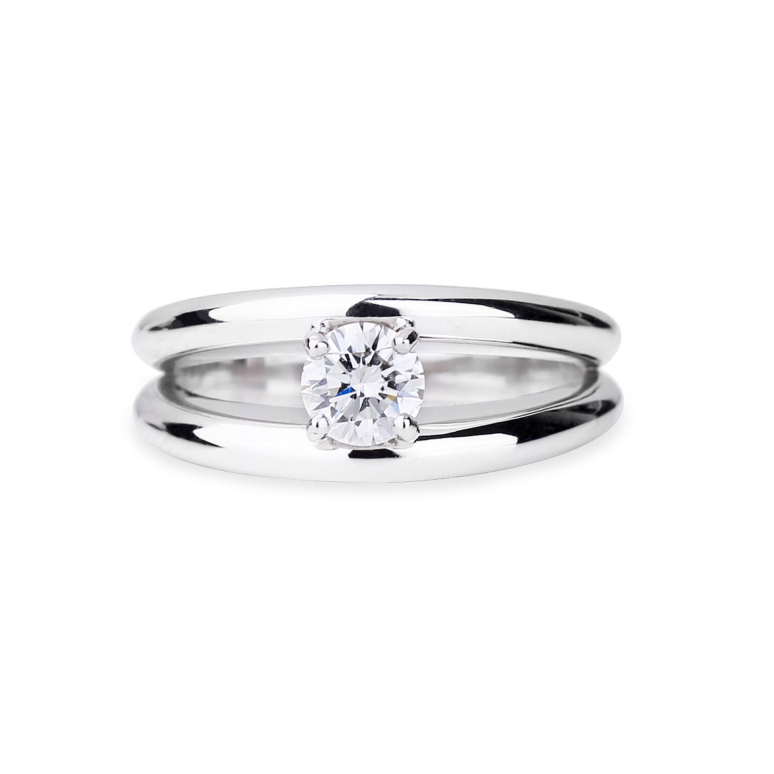 Bague Solitaire diamant or blanc