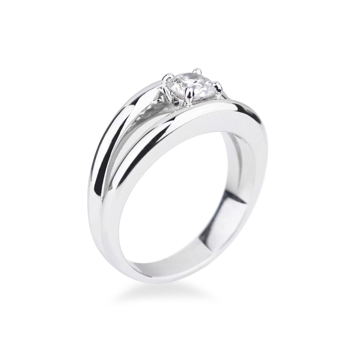 Bague Solitaire diamant or blanc