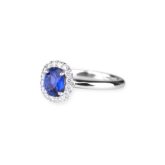 Bague saphir bleu profond