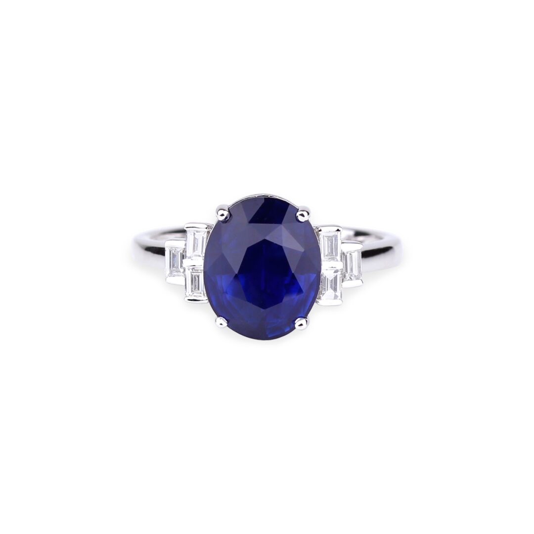 Bague fiançailles saphir ovale