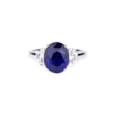 Bague fiançailles saphir ovale