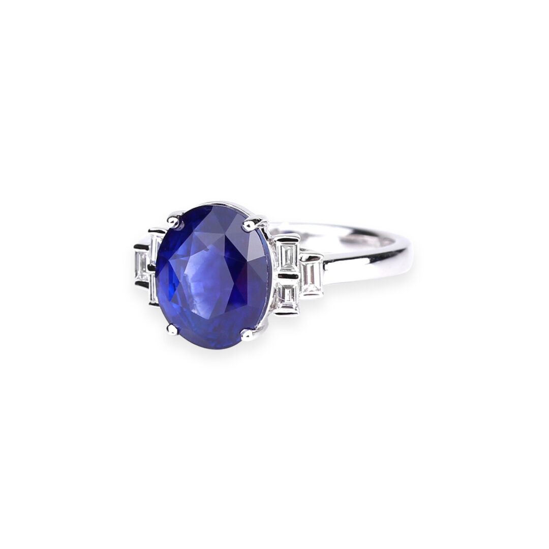 Bague fiançailles saphir ovale