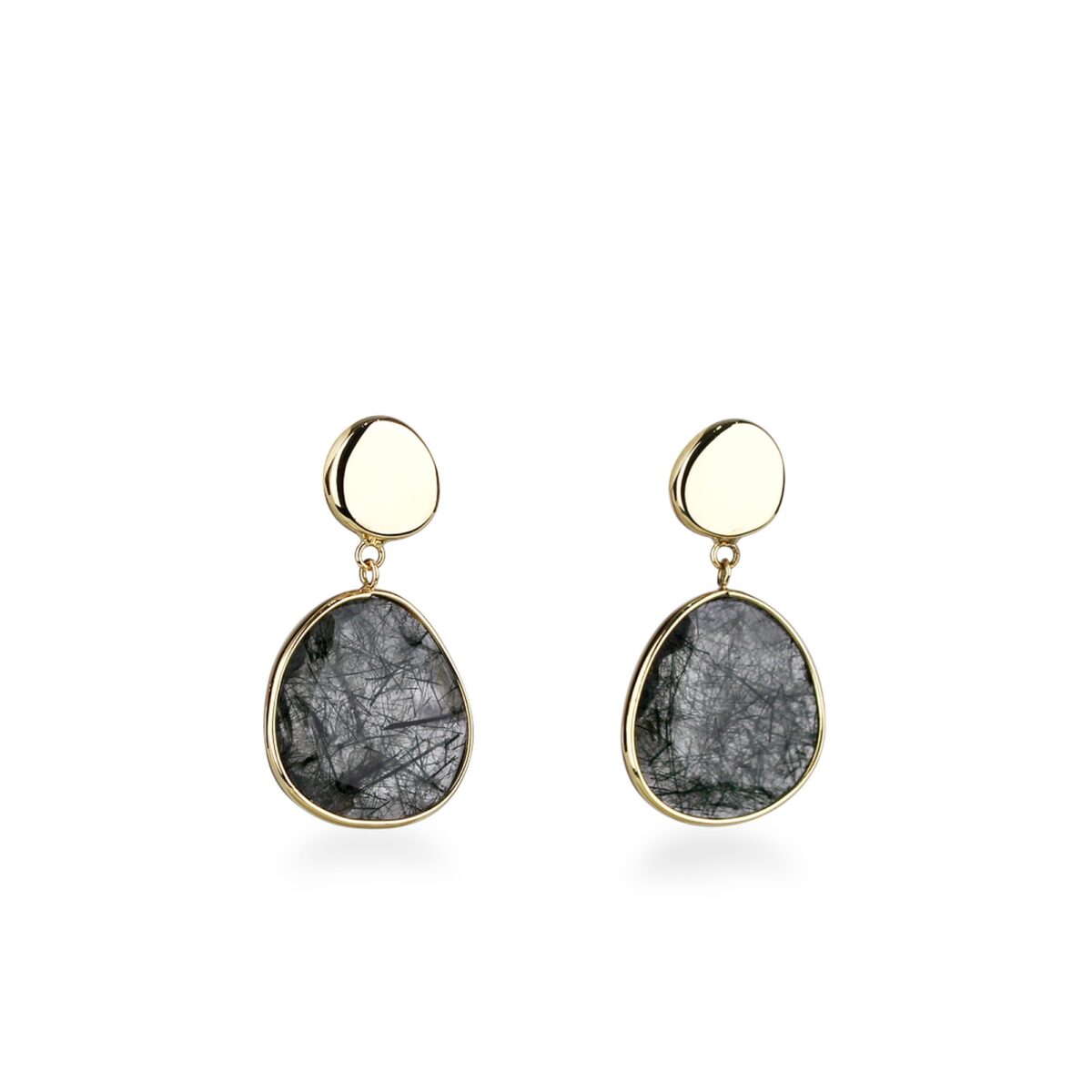 Boucles d'oreilles quartz rutilé