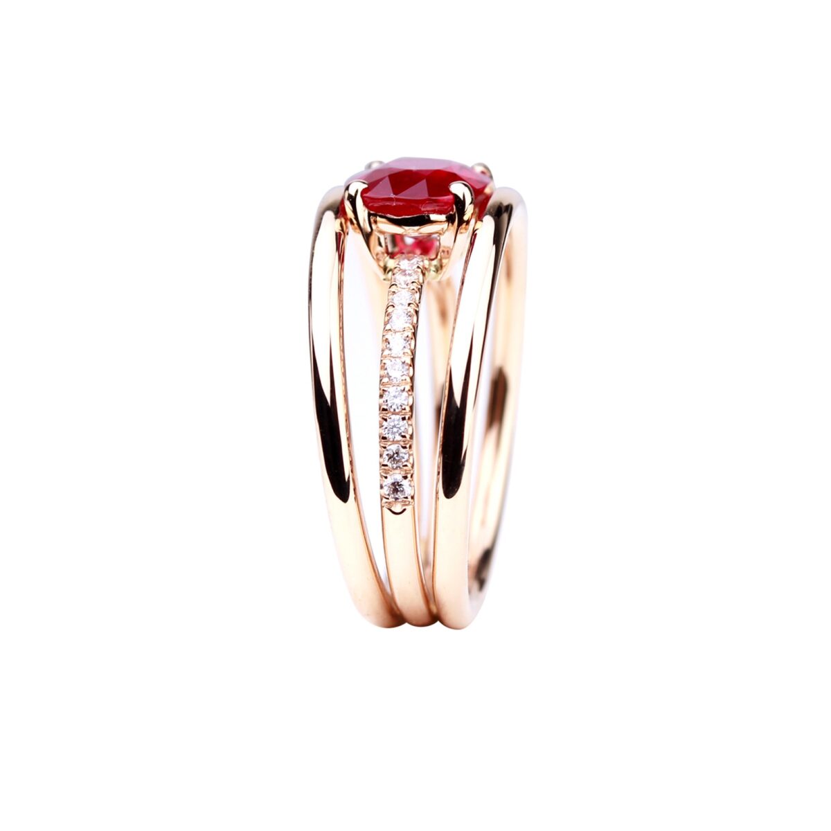 bague rubis et or rose