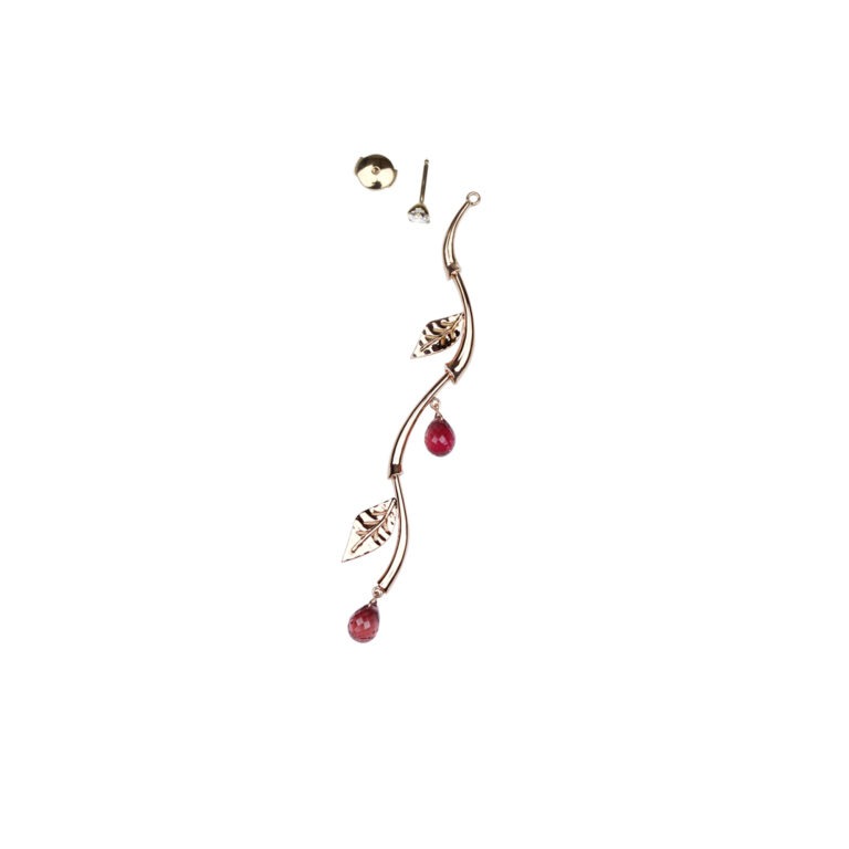 Boucles longues tourmalines roses