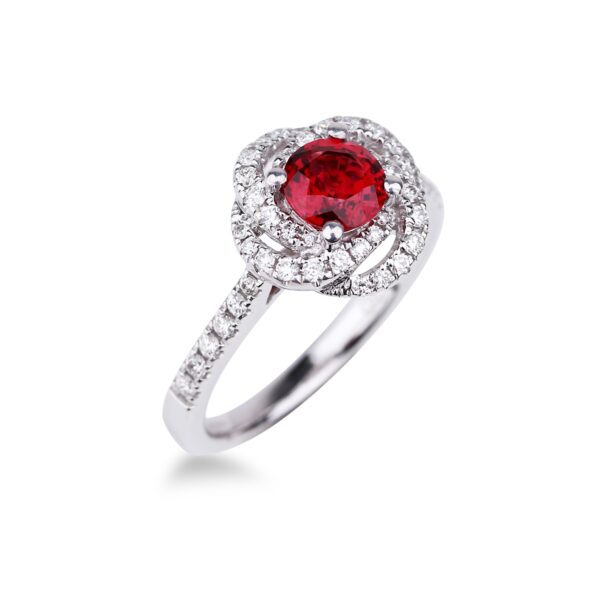 Bague spinelle rouge