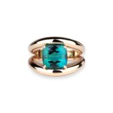 Bague tourmaline verte et or rose