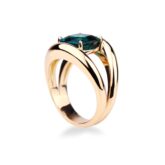 Bague tourmaline verte et or rose
