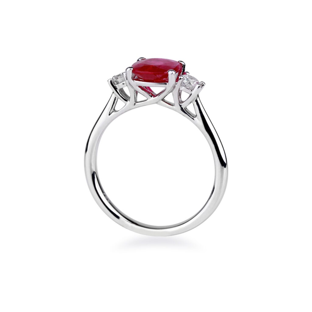 Bague fiançailles Rubis et diamants