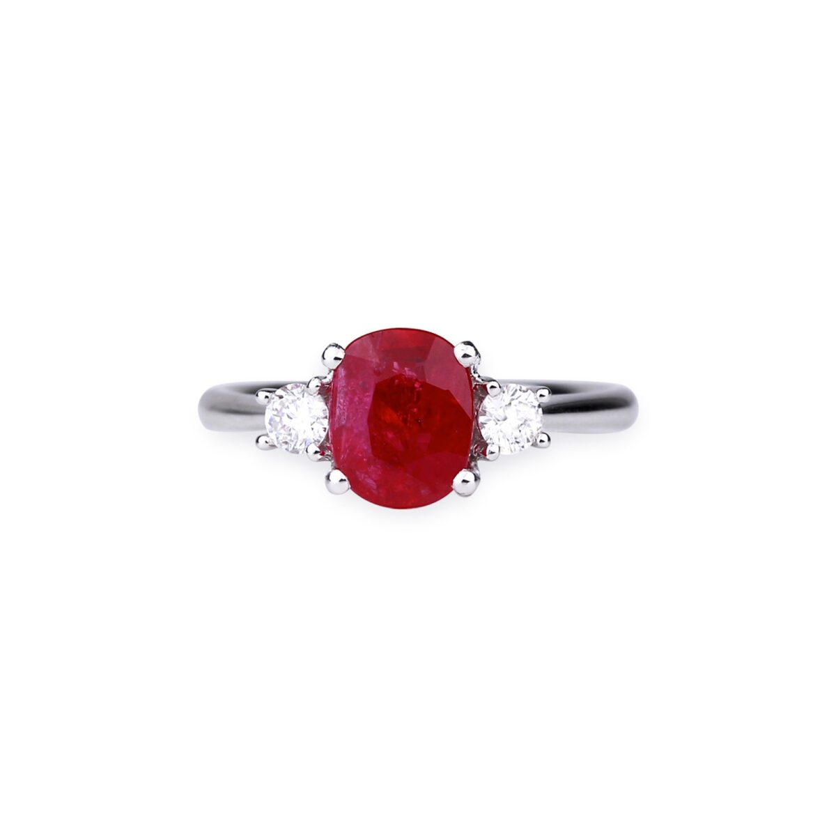 Bague fiançailles Rubis et diamants