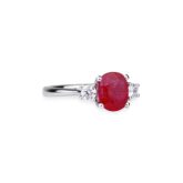 Bague fiançailles Rubis et diamants