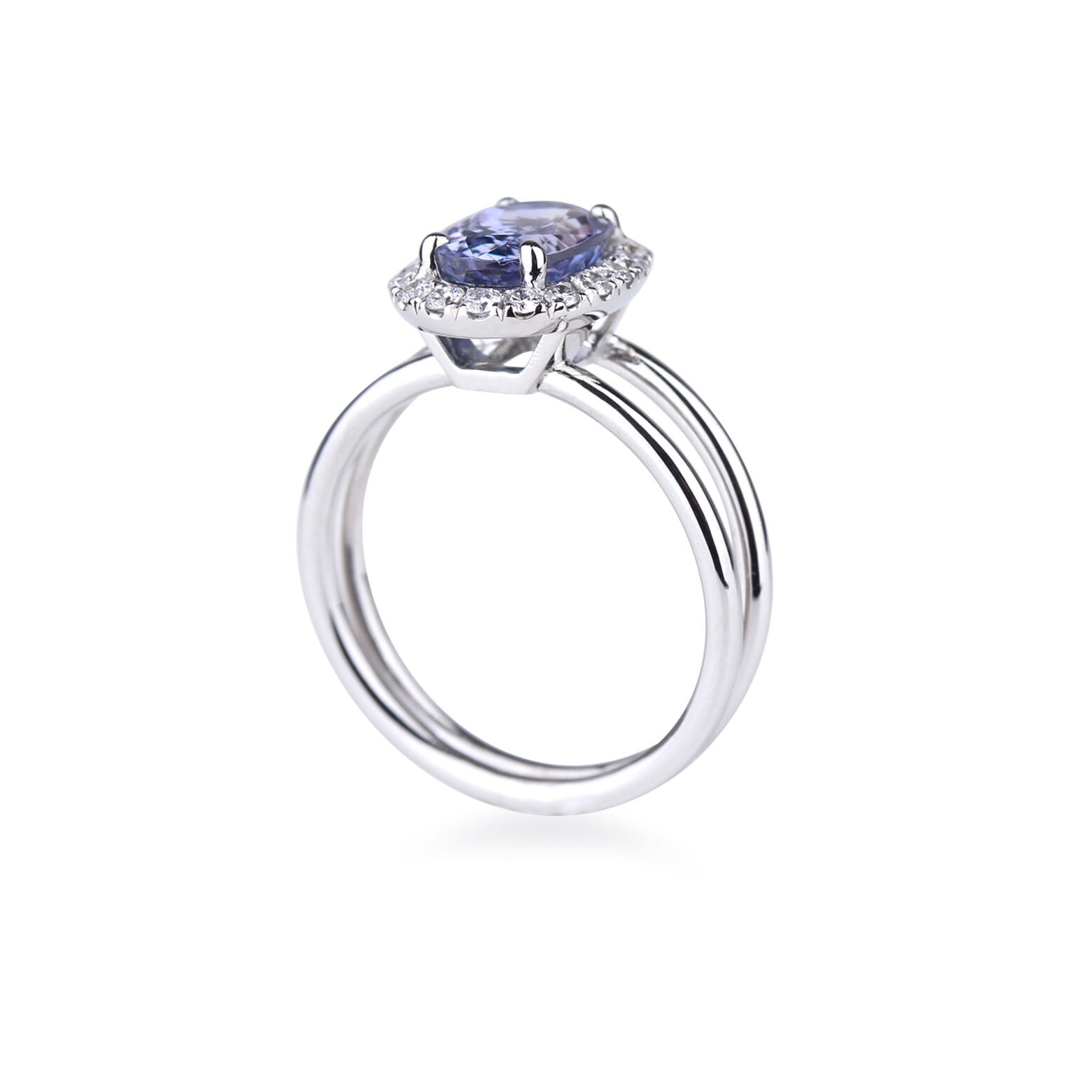 Bague tanzanite et diamants