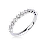 Alliance diamants et or blanc perlé