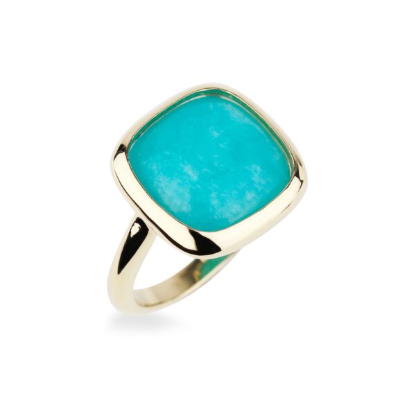 Bague amazonite et or jaune