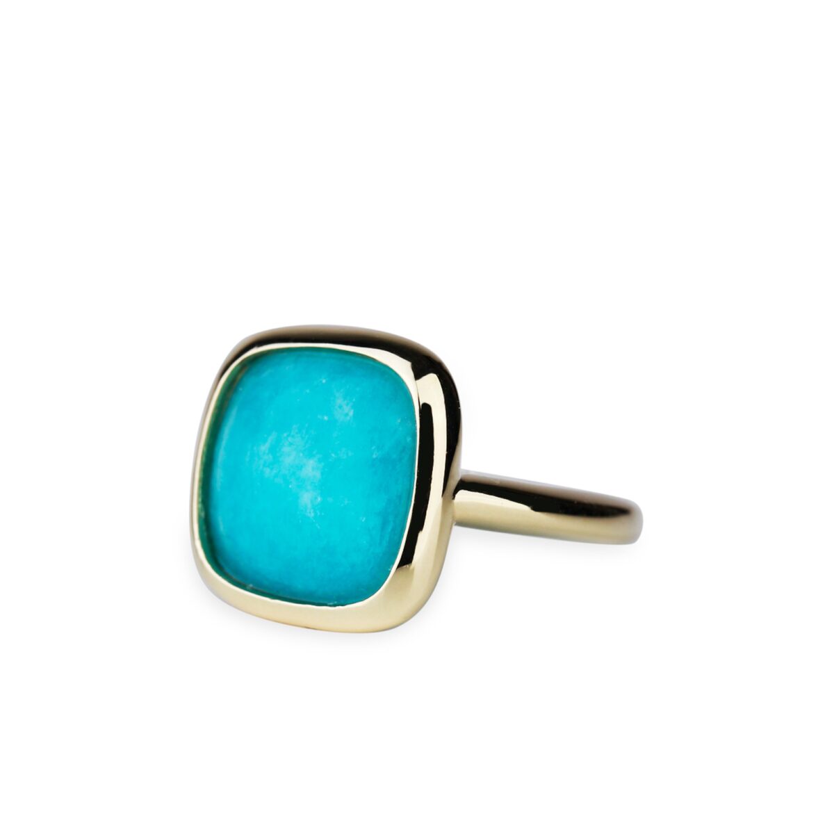 Bague amazonite et or jaune