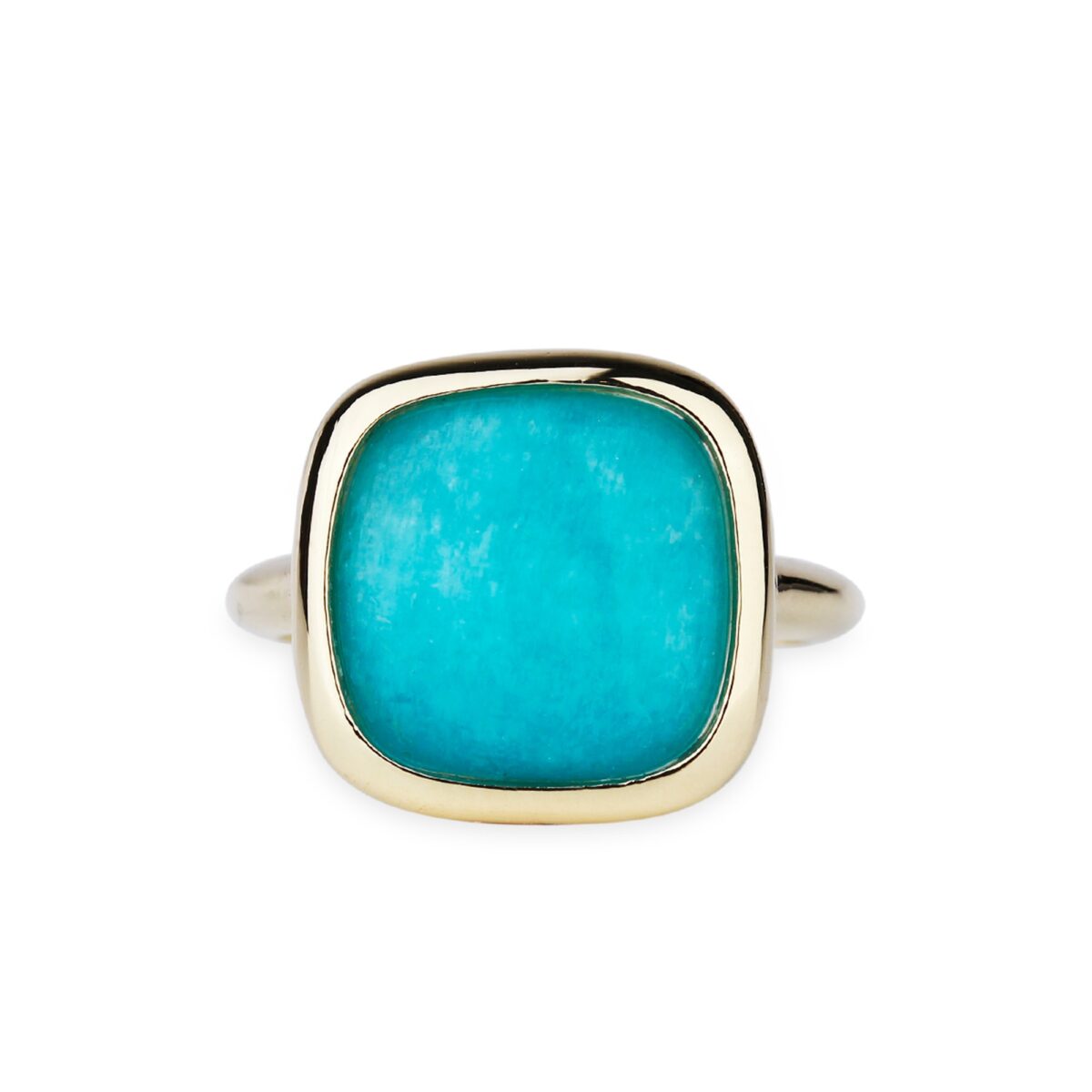 Bague amazonite et or jaune