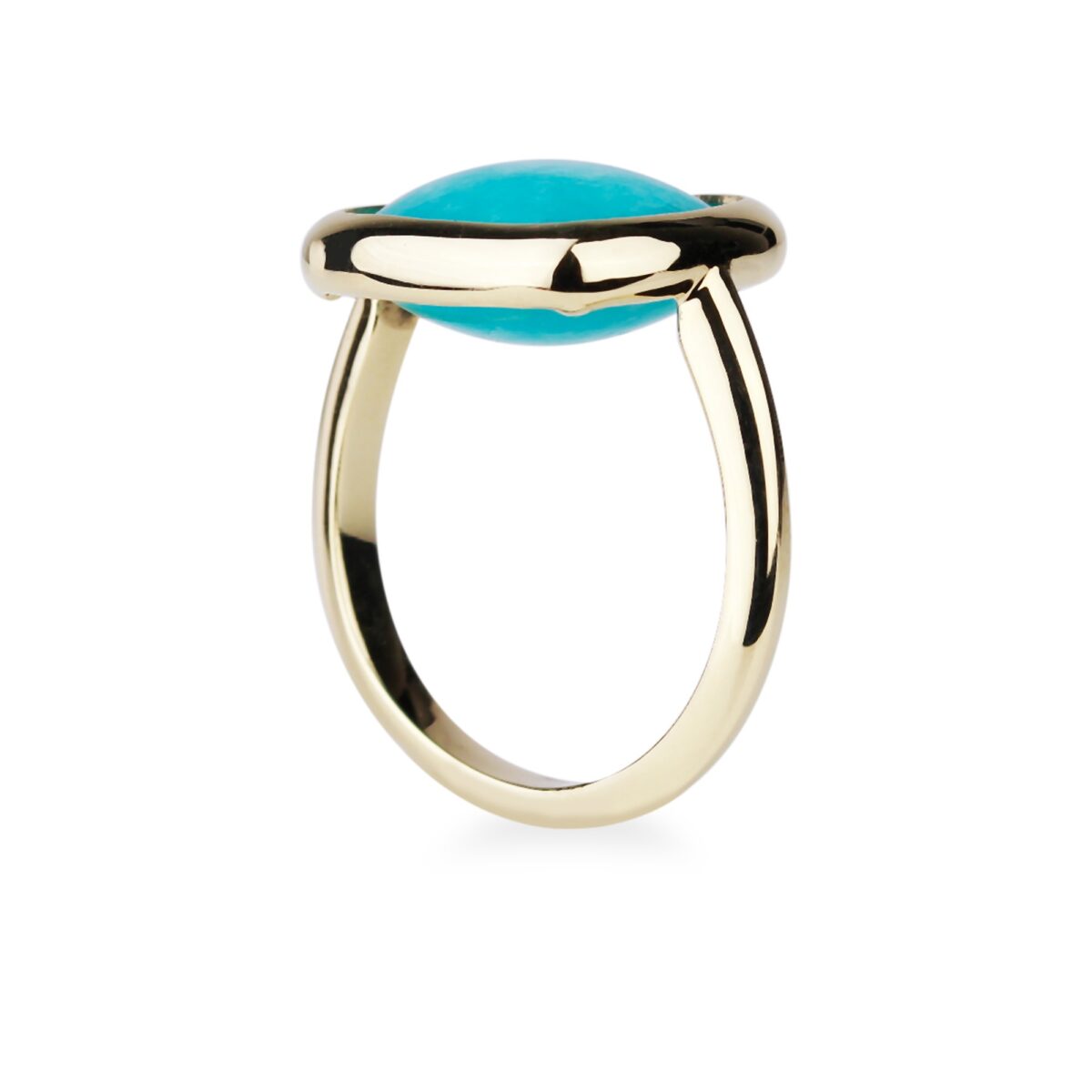 Bague amazonite et or jaune