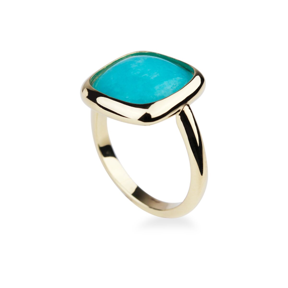 Bague amazonite et or jaune