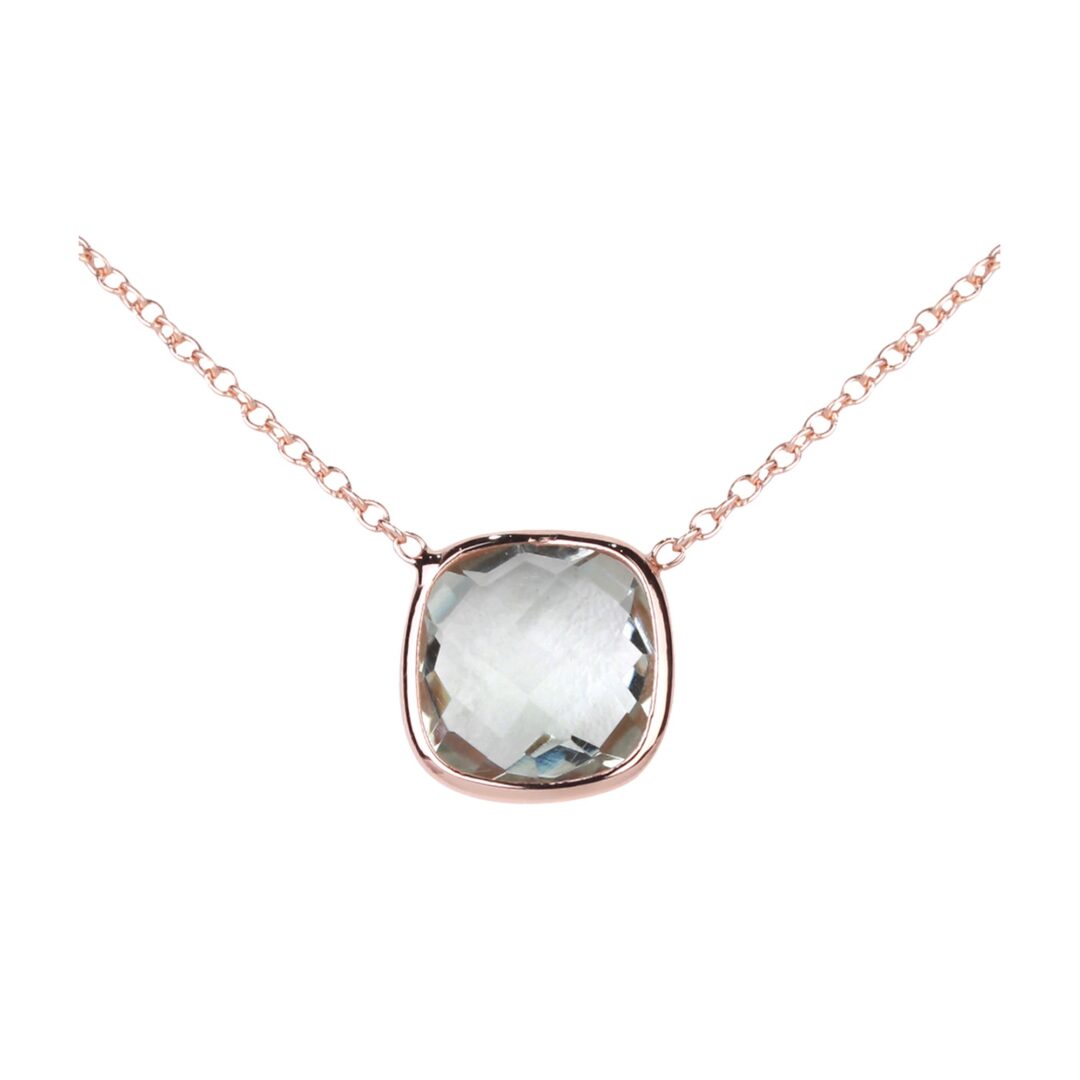 Pendentif Prasiolite et or rose